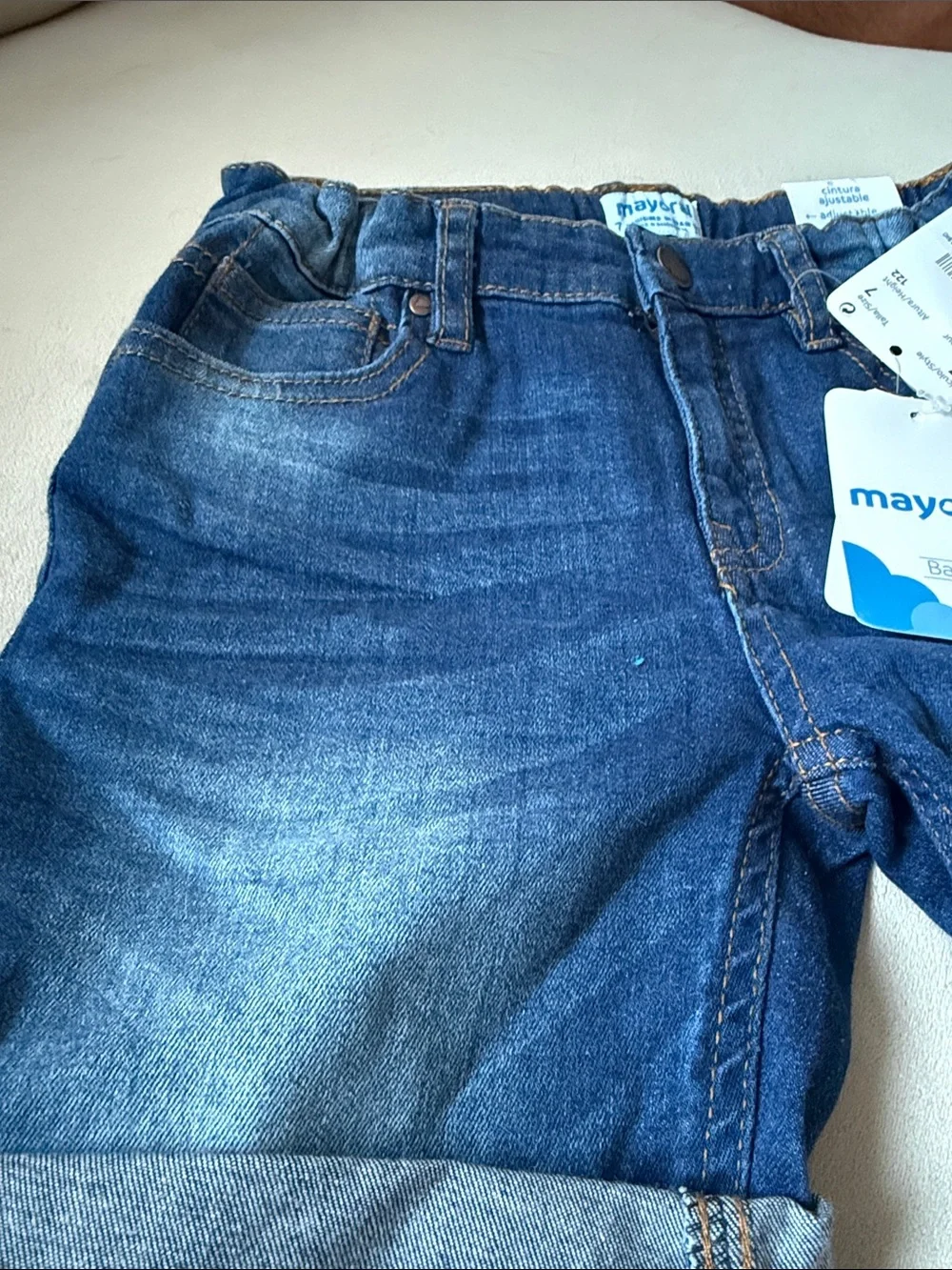 Mayoral Kids Denim Bermuda Shorts – Size 7 – NWT